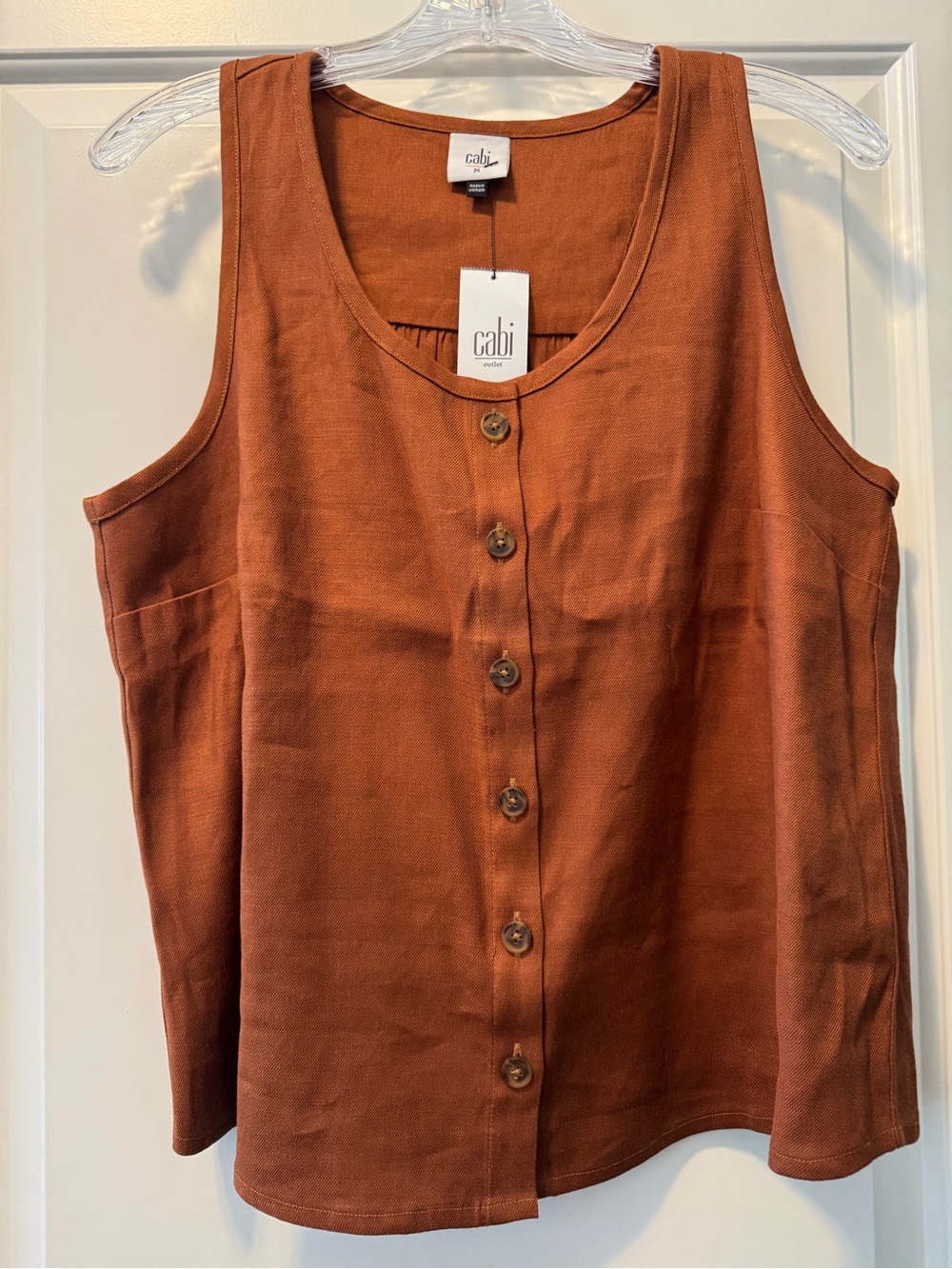 CAbi Rust Button-Front Sleeveless Tank